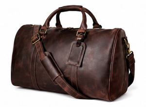 Bolsa de Deporte de Cuero Genuino Vintage, Bolsa de Viaje de Lujo para Fin de Semana, Bolsa de Gimnasio con Cierre de Cremallera, Portátil, de Gran Capacidad para Hombre - Product Image 4