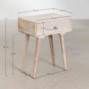 Solid Wood Nightstand <b>Bedside</b> <b>Table</b> with 2 Drawers <b>Rustic</b> Legs Modern Bedroom Furniture Side Cabinet - Product Image 3