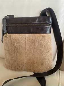 Sac fourre-tout en cuir de vachette marron avec pois blancs, poignées en cuir, appliqué, accessoire de mode - Product Image 6