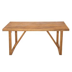 Set da Pranzo Moderno da Esterno in Legno di Acacia, 7 Pezzi: 6 Sedie e 1 Tavolo Grande per Giardino, Prato o Terrazza - Product Image 5