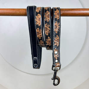 Nuevo diseñador personalizado correa de perro de cuero genuino y Collar ajustable conjunto de 2 piezas accesorios para mascotas de estilo occidental hechos a mano - Product Image 4