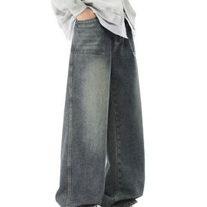 Pantalones Vaqueros Personalizados de Alta Calidad, Azul-Blanco, Casuales de Primavera, Vintage, Rectos, Transpirables, Estilo Urbano, con Costuras en Contraste, Lavados - Product Image 6