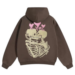 Sudadera con capucha de color personalizado para hombre 100% algodón polar invierno bordado hombro caído manga larga - Product Image 6