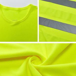 Camisetas de Trabajo Reflectantes de Alta Visibilidad para Construcción, Manga Corta, Cuello Redondo, Unisex, Poliéster, Secado Rápido, Seguridad, Certificación CE/UE, OEM - Product Image 5