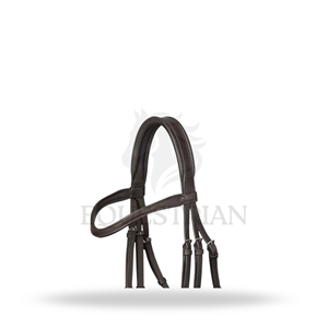 Brida de equitación inglesa ARIKA DROP BRIDLE marrón, tamaño completo, para control de caballos - Product Image 4