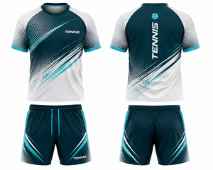 Tenue de tennis unisexe tendance, vêtements de sport professionnels, maillot et short personnalisés, tenue d'équipe imprimée, 100% polyester - Product Image 1
