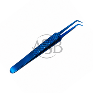 Pince à cils en acier inoxydable à angle de 90 degrés, forme en L, prise ferme, résistante à la transpiration, pointe fine, logo personnalisé, instrument de beauté - Product Image 6
