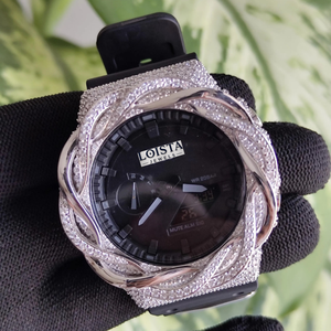 นาฬิกาข้อมือ Loista Jewels หรูหรา สายยาง ตัวเรือนสแตนเลส ประดับเพชรโมอิสซาไนต์ หน้าปัดทรงเหลี่ยม ระบบควอตซ์ ETA Movement เหมาะสำหรับองค์กร - Product Image 4
