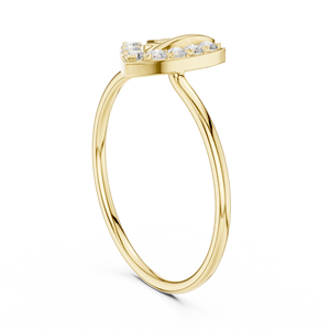Anillo de Diamantes Chapado en Oro Amarillo, Anillo Abierto con Corte Geométrico Redondo, Anillo de Eternidad para Mujer, Regalo de Boda - Product Image 2