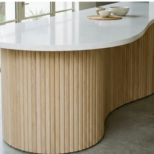 Stylish Custom Solid Wood Flexible Panels for Curved Kitchen Cabinets Modern Tambour Design Decorative Cabinet Cover <b>Solution</b> - Product Image 1