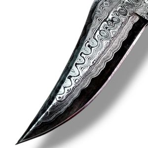 Cuchillos de Desollado de Acero de Damasco Personalizados con Hoja con Patrón Decorativo para Caza, Actividades al Aire Libre, Procesamiento de Caza y Camping - Product Image 6