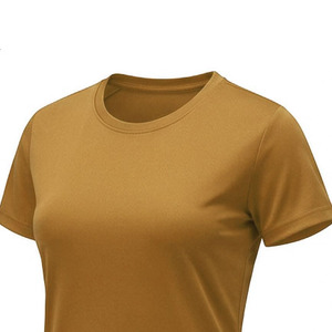 Camiseta deportiva para mujer, cuello redondo, 100% algodón, básica, lisa, con posibilidad de personalizar con logotipo, estilo sencillo para mujer. - Product Image 3