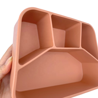 Boîte à lunch bento en silicone, récipient alimentaire divisé avec couvercle, anti-fuite, sans BPA, pliable, multifonction, rangement de cuisine