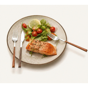 Ensemble de couverts en acier inoxydable de haute qualité avec manche en bois, ensemble de couverts écologiques pour la maison, les restaurants et les hôtels - Product Image 4