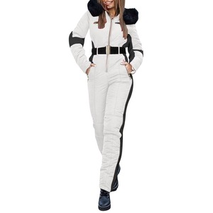Quality Unisex Ski Suit Plus Size Windproof Waterproof Snowboard Coverall Sportswear Adults Zipper Hooded <b>Wool</b> Insulation Front - Product Image 1