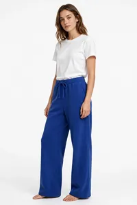 <b>Women</b> Royal Blue Wide Leg Sweatpants High Waist Drawstring <b>Lounge</b> <b>Pants</b> Relaxed Fit Soft Casual Trousers Custom Color Size and L - Product Image 4