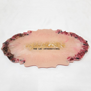 Plateau de service en résine époxy, accessoires pour la maison et plateau décoratif multifonctionnel pour coiffeuse, plateau de qualité personnalisable - Product Image 1