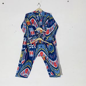 Conjunto de Pijama de Algodón de Pantalón Largo de Gran Venta - Ropa de Dormir de Algodón, Pijama y Ropa de Estar por Casa Bohemio de Verano para Mujer, Regalo - Product Image 5