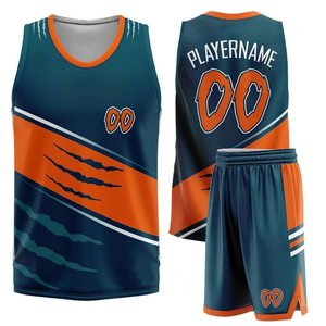 Ensemble de maillots de basket-ball sublimés personnalisés, débardeur sans manches pour homme, short, uniforme d'équipe, tissu respirant, coupe athlétique, taille adulte - Product Image 3