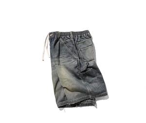 Mens Vintage Washed Denim Jean Shorts Loose Fit Streetwear Casual Elastic <b>Mid</b> Waist Summer Breathable 100% Cotton Solid Quick - Product Image 3
