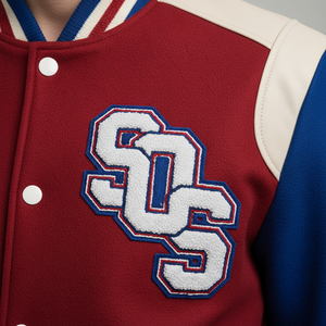 Chaqueta Varsity Personalizada Premium para Hombre - Roja, Azul Rey y Lana Color Piel - Product Image 3