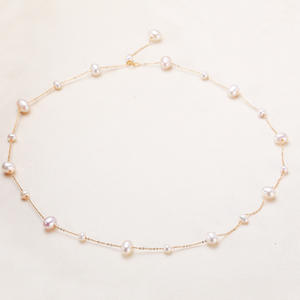 สร้อยคอมุกน้ำจืดจูจี้ทรงดาวประกาย  ขนาดไล่ระดับ  ของแท้จากผู้ผลิตโดยตรง - Product Image 2