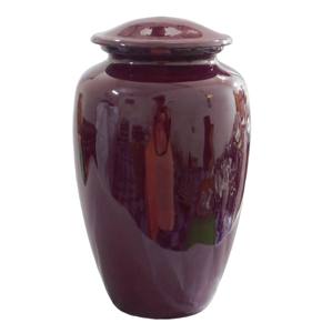 Elegant Ruby Red Funeral Urn for Adult Ashes Handcrafted Metal <b>Memorial</b> Cremation <b>Vase</b> with Secure Threaded Lid for Burial Home - Product Image 4