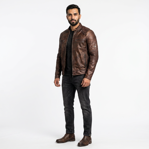 Veste en cuir d'agneau véritable pour homme, de qualité supérieure, design vintage, dernière collection, veste de motard OEM. - Product Image 1