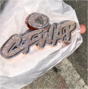 Pendentif Lettre Personnalisé en Moissanite, Bijoux Hip Hop, Pendentif Iced Out en Argent Sterling 925, Pendentif Chaîne en Moissanite - Product Image 3