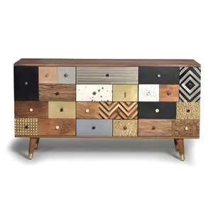 Meuble de salon moderne en bois massif écologique avec 5+ tiroirs, design mid-century, grande capacité de rangement - Product Image 2
