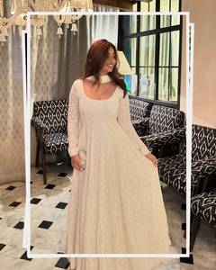 Designer Heavy Faux Blooming Georgette Anarkali Gown with Embroidery <b>Sequins</b> work For Wedding Party Available in Bulk Export - Product Image 2