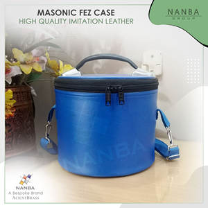 Estuche de Lujo para Gorra Masónica Bordada a Máquina, Caja de Almacenamiento y Exhibición de Imitación de Cuero, Cierre de Cremallera Azul, Ecológico - Product Image 6