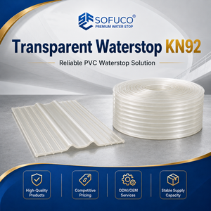 Clear White <b>PVC</b> Waterstop Sofuco KN9220 OEM/ODM/Packaging For Tunnel Basement And Underground Structure Joint Sealing - Product Image 1