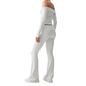 Private Label Seamless <b>Flare</b> Pants Women Moisture Wicking Yoga Trousers Wide Leg Gym <b>Leggings</b> Wholesale - Product Image 4