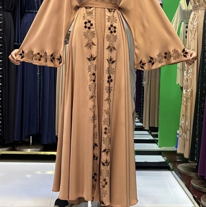 High Quality Modest Dubai Beaded Sequined <b>Long</b> Sleeve Abaya Muslim Traditional Handmade Wedding Women Breathable V Neck - Product Image 4