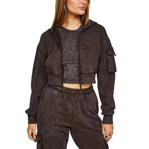 Conjunto Deportivo de Dos Piezas para Mujer, Cómodo, Casual, Color Sólido, Lavado Ácido, Ecológico, de Forro Polar, Marca Privada, Ligero, Tendencia 2026 - Product Image 2