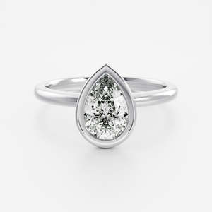 IGI Certified Bezel <b>Set</b> Pear Cut Lab Grown Diamond 14K <b>Gold</b> VVS2 Clarity Luxury Engagement Wedding <b>Ring</b> Unisex Multi-Color - Product Image 5