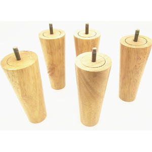 Solid Wood Round Sofa Legs Natural Finish Furniture Feet for Cabinet Dresser Ottoman Round Wooden Furniture Legs - Product Image 1