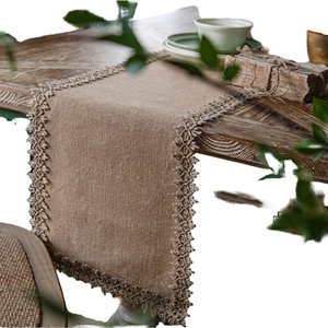 Rustic Style Jute <b>Table</b> <b>Runner</b> – Handmade Natural Fiber <b>Table</b> Cover for <b>Dining</b> Room and Wedding Decoration - Product Image 1