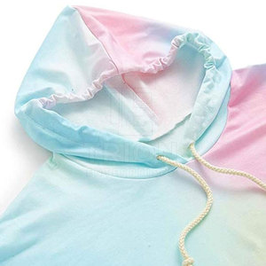 Sudaderas con capucha de color sólido y ligeras para mujer, con efecto tie-dye, para uso en exteriores, de talla grande. - Product Image 5