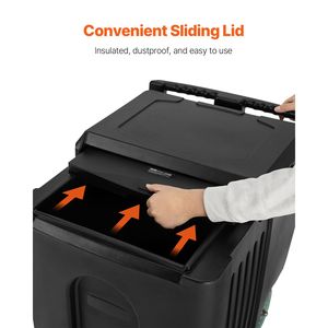 Attrezzatura da Cucina Commerciale, Contenitore Isolato Portatile per Ghiaccio con 4 Ruote, Coperchio Scorrevole, Capacità 125 Libbre, 31,5 X 22,8 X 29 Pollici, Grande - Product Image 6