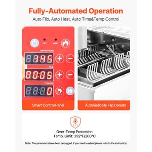 Machine à beignets automatique professionnelle en acier inoxydable, 4 rangées, haute puissance, 240 beignets/heure - Product Image 4