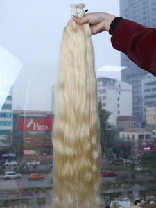 Más vendidos 100% Virgen vietnamita doble ahogado 100g extensiones de cabello a granel 22 pulgadas onda Natural cabello Remy colores claros Nasa - Product Image 5