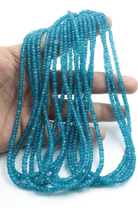 ลูกปัดอัญมณีทรงเหลี่ยมเพชรพลอยเทียมสีนีออนสีน้ำเงินธรรมชาติขนาด3-5มม. - Product Image 4