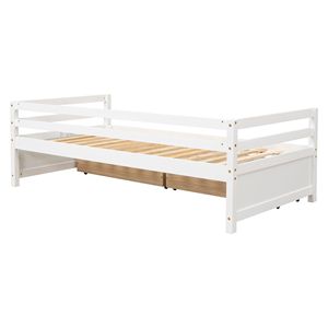 Divano letto bianco con due cassetti di stoccaggio vecchio SKU W50450915 - Product Image 5