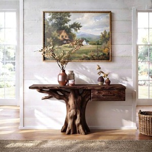 Solid wood console <b>table</b> entry way <b>table</b> Handcrafted furniture rustic <b>narrow</b> entryway <b>table</b> unique home decor - Product Image 1