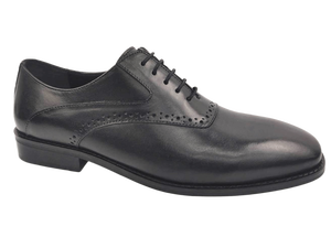 Zapatos Oxford de Vestir para Hombre, Negros, de Piel Vacuna, con Cordones, Punta en Pico, para Oficina y Carrera Profesional, Color Sólido, Suela Hecha a Mano, para Todas las Temporadas - Product Image 1