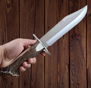 Couteau Bowie à pointe tombante en acier inoxydable A&M Enterprises, manche en bois de cerf, couteau de survie professionnel pour la randonnée et le camping - Product Image 2