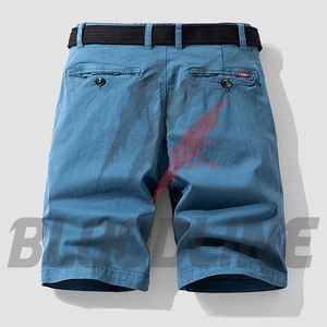BLOODLINE INTERNATIONAL Short Bermuda décontracté pour homme en PU à motif uni avec taille mi-haute élastique et poches - Product Image 6