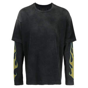 T-shirt Homme Personnalisé Col Rond Manches Longues 220 GSM 100% Coton Coupe Droite Formelle Vierge pour l'Été – Vente en Gros - Product Image 5